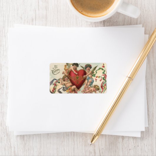  Valentijnse , Victoriaans engelen Cherubs hart Etiket (Insitu)