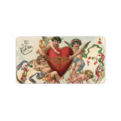  Valentijnse , Victoriaans engelen Cherubs hart Etiket (Voorkant)
