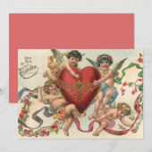  Valentijnse , Victoriaans engelen Cherubs hart Kaart (Voorkant / Achterkant)