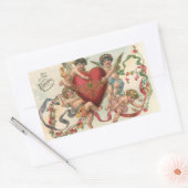  Valentijnse , Victoriaans engelen Cherubs hart Rechthoekige Sticker (Envelop)