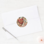 Valentijnse , Victoriaans engelen Cherubs hart Ronde Sticker (Envelop)