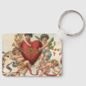Valentijnse , Victoriaans engelen Cherubs hart Sleutelhanger (Voorkant)