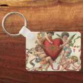 Valentijnse , Victoriaans engelen Cherubs hart Sleutelhanger (Achterkant)