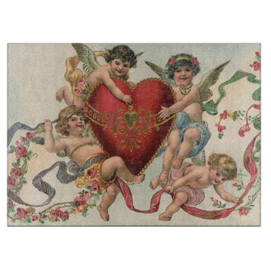  Valentijnse , Victoriaans engelen Cherubs hart Snijplank (Voorkant)