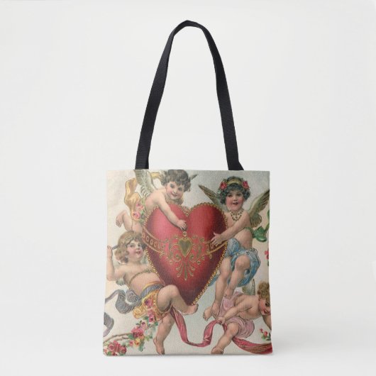  Valentijnse , Victoriaans engelen Cherubs hart Tote Bag (Voorkant)