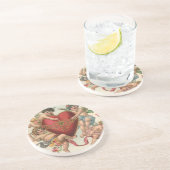  Valentijnse , Victoriaans engelen Cherubs hart Zandsteen Onderzetter (Zijkant)