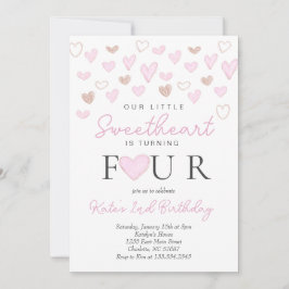 Valentijnse vierde verjaardagsuitnodiging kaart