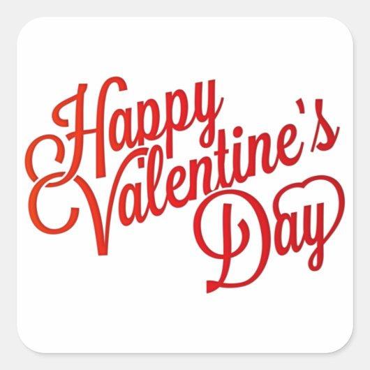 Valentijnse vierkant Sticker/Typografie Vierkante Sticker (Voorkant)