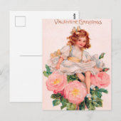Valentijnse vintages begroeten schatje briefkaart (Voorkant / Achterkant)