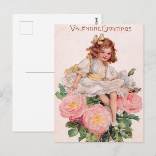 Valentijnse vintages begroeten schatje briefkaart (Voorkant / Achterkant)