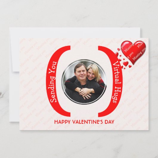 Valentijnse VIRTUELE HUGS Foto Ontbrekend U Kaart (Voorkant)