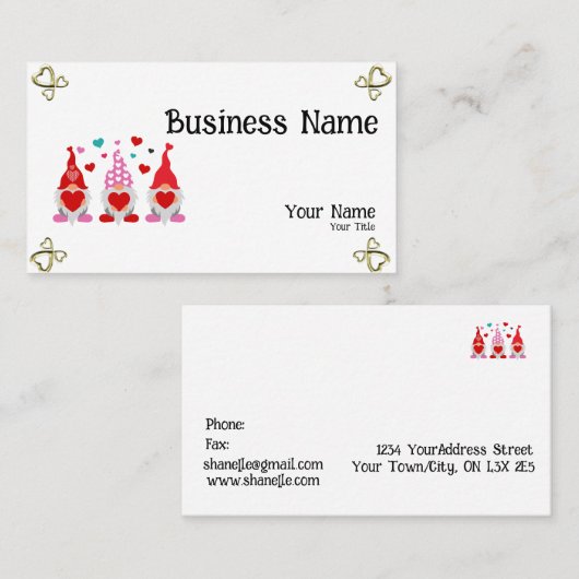 Valentijnse Visitekaartje (Voorkant / Achterkant)