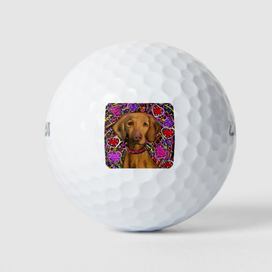 Valentijnse Vizsla Golfballen (Voorkant)