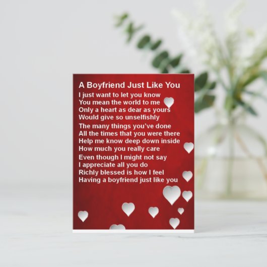 Valentijnse Vriendjesgedicht - White Hearts Design Feestdagenkaart (Staand voorkant)