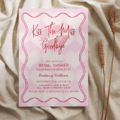 Valentijnse Vrijgezellenfeest Squiggly Border Pink Kaart