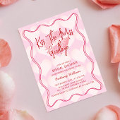 Valentijnse Vrijgezellenfeest Squiggly Border Pink Kaart