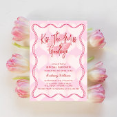 Valentijnse Vrijgezellenfeest Squiggly Border Pink Kaart