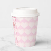 Valentijnse Vrijgezellenfeest Squiggly Border Pink Papieren Bekers (Links)