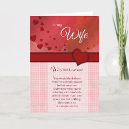 Valentijnse vrouw, waarom hou ik van je? feestdagen kaart