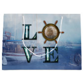 Valentijnse Waterverf Nautical "Love" Groot Cadeauzakje (Voorkant)