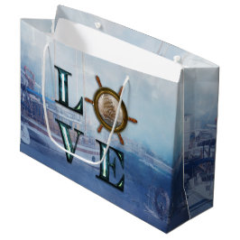 Valentijnse Waterverf Nautical "Love" Groot Cadeauzakje