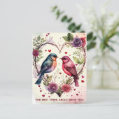 Valentijnse Waterverf vogels Feestdagenkaart (Staand voorkant)