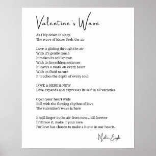 Valentijnse Wave Love Poem poster Wall Art Decor B