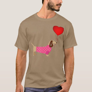 Valentijnse  Weiner Daschund Doxie in de Dog Dress T-shirt