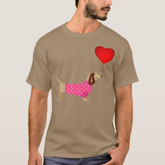 Valentijnse  Weiner Daschund Doxie in de Dog Dress T-shirt