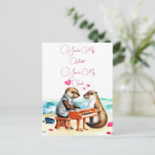 Valentijnse Wenskaart Otter Briefkaart (Staand voorkant)