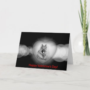 Valentijnse Wenskaarten Duitse herder Hond Hart Feestdagen Kaart