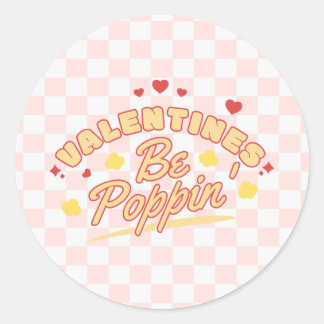 Valentijnse  worden poppin ronde sticker