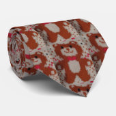 Valentijnse XMas Teddy Bear Large Knit Stocking Stropdas (Opgerold)