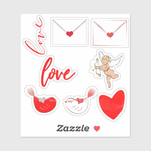 Valentijnse zelfkleverset sticker (Vel)