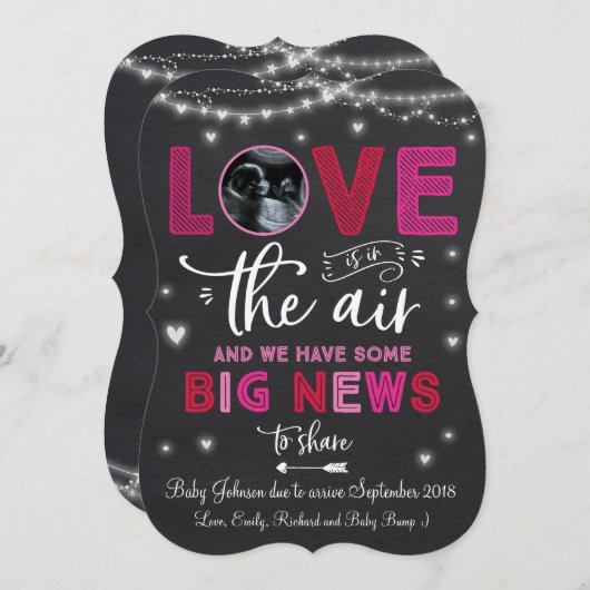 Valentijnse Zwangerschap Aankondiging Ultrageluids (Voorkant / Achterkant)