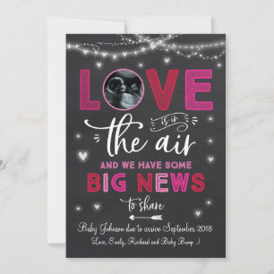 Valentijnse Zwangerschap Aankondiging Ultrageluids