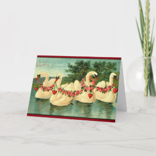  Valentijnse  Zwans en hart Feestdagen Kaart