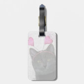 Valentijnse zwarte kat bagagelabel (Achterkant verticaal)