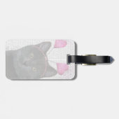 Valentijnse zwarte kat bagagelabel (Achterkant horizontaal)