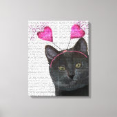 Valentijnse zwarte kat canvas afdruk (Voorkant)