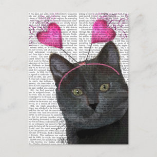 Valentijnse zwarte kat feestdagenkaart