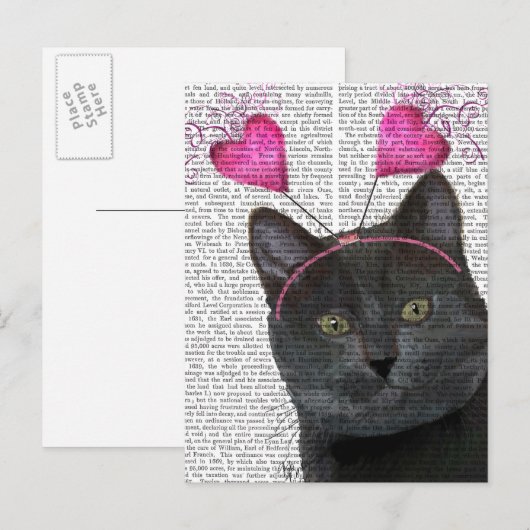 Valentijnse zwarte kat feestdagenkaart (Voorkant / Achterkant)