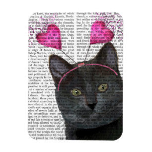 Valentijnse zwarte kat magneet