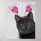 Valentijnse zwarte kat poster (Voorkant)
