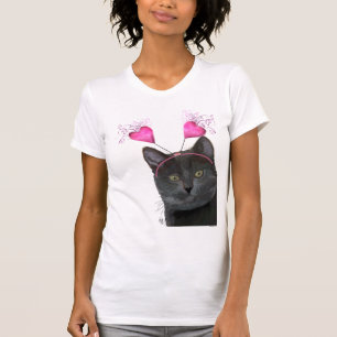Valentijnse zwarte kat t-shirt