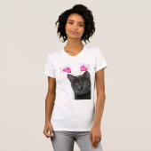 Valentijnse zwarte kat t-shirt (Voorkant volledig)