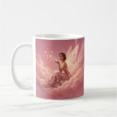 Valentijnsfee op Roze Wolken Fantasie Kunst Koffiemok (Links)