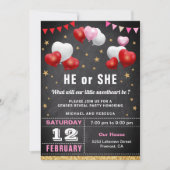 Valentijnsfeest Geslacht Reveal Feest Kaart (Voorkant)