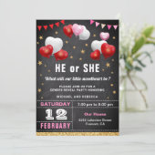 Valentijnsfeest Geslacht Reveal Feest Kaart (Staand voorkant)