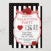 Valentijnsfeest Rozenfeest Uitnodiging (Voorkant / Achterkant)